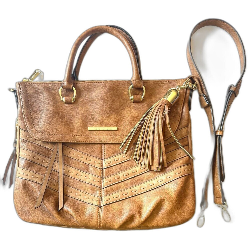 Steve Madden Handbag Crossbody Shoulder Faux Leather Holds Tablet Laptop Purse